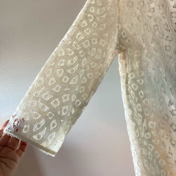 SOLD❤️Ann Taylor Loft Ivory Lace Top M Sexy Boho Cotton. - Picture 4 of 6